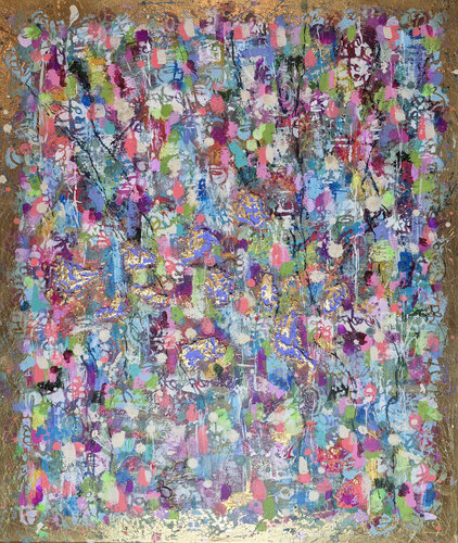 Moving Colors captured in Gold von Carine De Maerteleire, Malerei kaufen auf Singulart