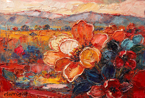 Exotic Landscape di Ruby Wright, Pittura in vendita su Singulart