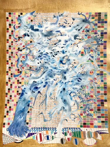 Gold Geobstract by Darshana Congreve, Painting for Sale on Singulart
