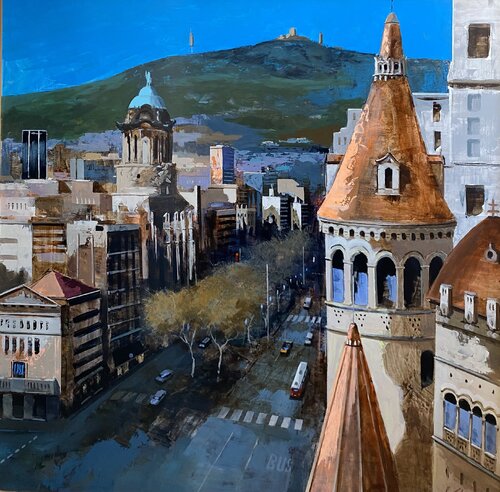 La casa de les puntxes  ( Barcelona) par Josep Millas Chia, Peinture en vente sur Singulart