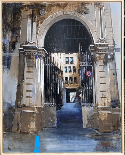 Pasage del creditor.  Lugares típics de Barcelona par Josep Millas Chia, Peinture en vente sur Singulart