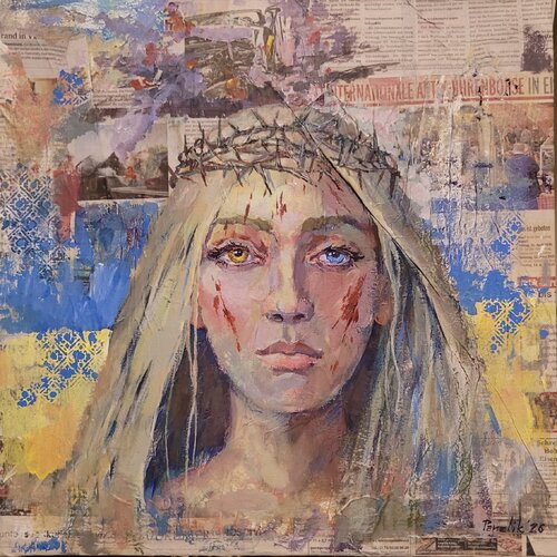 Gekreuzigt, aber nicht gebrochen di Yuliia Panzlik, Pittura in vendita su Singulart