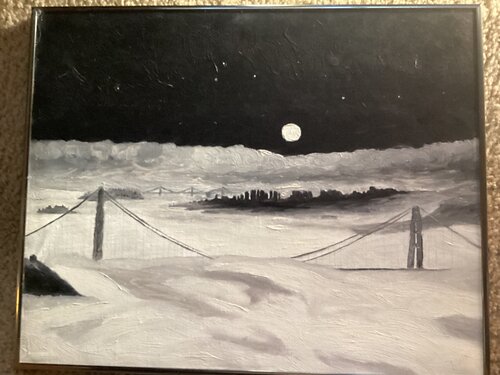 Night falls on San Francisco… par Thomas Morris, Peinture en vente sur Singulart