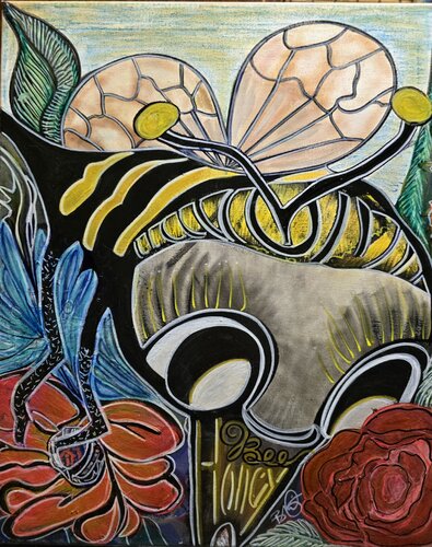 Honey Bee van Brandis Medina, Schilderij te koop op Singulart