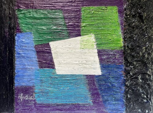 NFinArt Abstraction  Quadrangles en superposition von HELENE DAVID-DUBRANA, Malerei kaufen auf Singulart