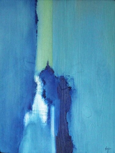 Study of blue with green di Damian Ebejer, Pittura in vendita su Singulart