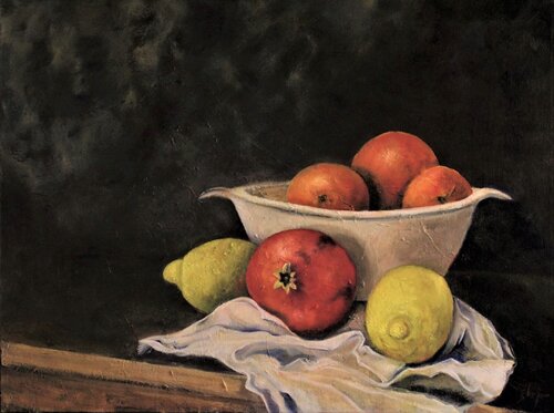Old Pomegranate with Friends by Damian Ebejer, 회화 for Sale on Singulart