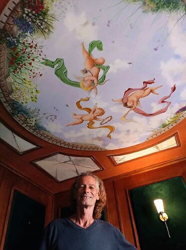 Rotunda hand-painted ceiling di Damian Ebejer, Pittura in vendita su Singulart