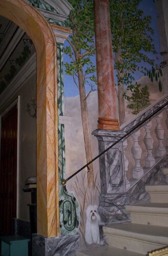 Hand-painted ceiling in private residence in Malta. par Damian Ebejer, Peinture en vente sur Singulart
