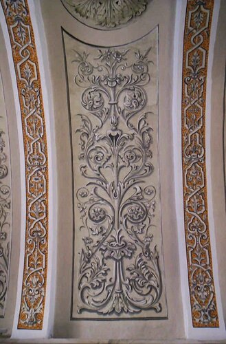 Barrel vaulted hand-painted ceiling; private residence, Malta. par Damian Ebejer, Peinture en vente sur Singulart