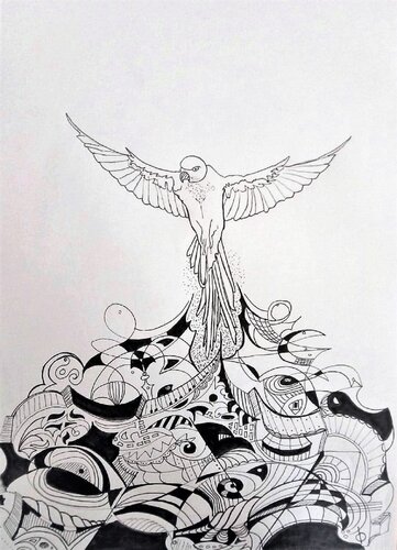 The Squawk by Damian Ebejer, Work on Paper for Sale on Singulart