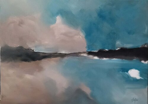 Evening venture towards Venice by Damian Ebejer, 회화 for Sale on Singulart