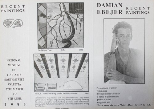 Solo exhibition 1996 - Recent Paintings. van Damian Ebejer, Afdruk te koop op Singulart