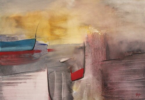 The Abandoned Harbour by Damian Ebejer, Painting for Sale on Singulart