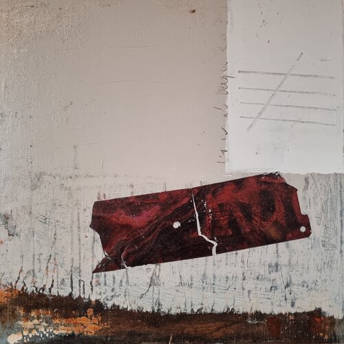 Fault Line in Red van Vincent van Zeeland, Schilderij te koop op Singulart