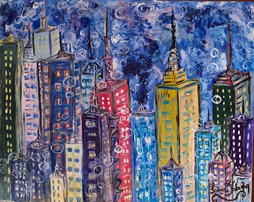 NEW YORK -LIBERA INTERPRETAZIONE von Franca Fabrizio, Malerei kaufen auf Singulart