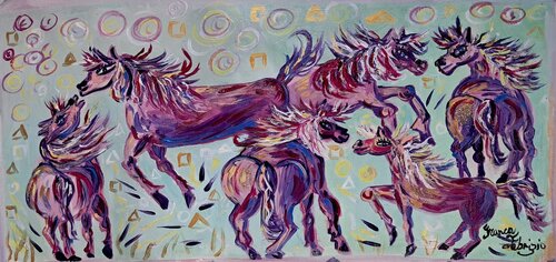 CAVALLINI FLUTTUANTI von Franca Fabrizio, Malerei kaufen auf Singulart