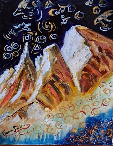 VOLO ONIRICO SULLE MONTAGNE di Franca Fabrizio, Pittura in vendita su Singulart