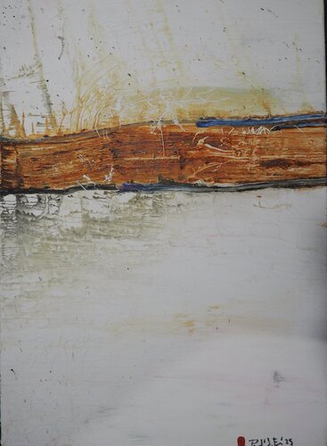 Ocre entre blaus van Paulí Josa Fenés, Schilderij te koop op Singulart