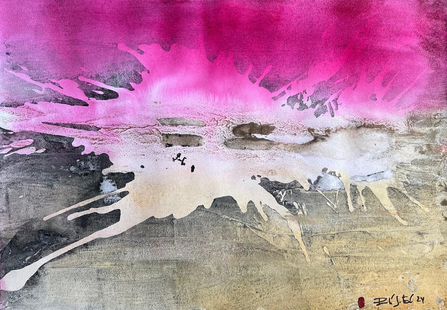 Esclat Magenta Paulí Josa Fenés Originalgemälde zu verkaufen