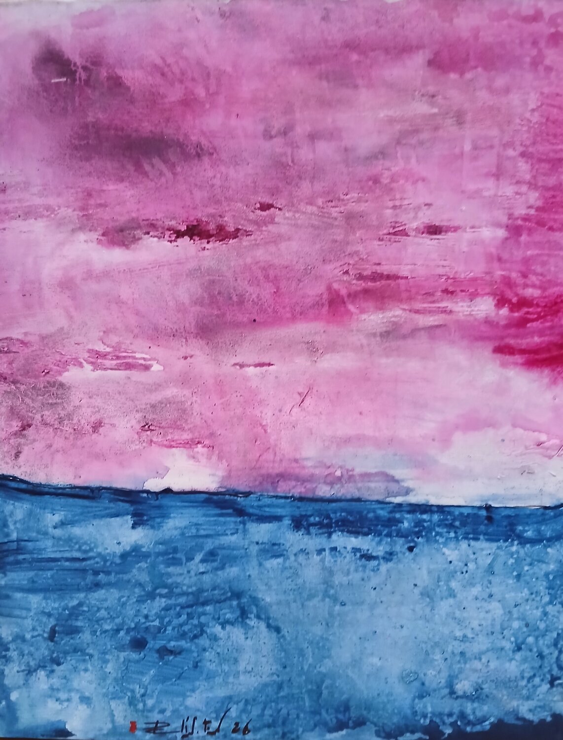 Tempesta Magenta Paulí Josa Fenés Origineel schilderij te koop