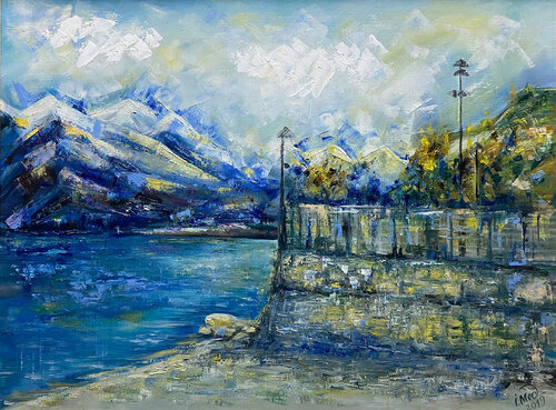 At the foot of the Alps van Iryna Medvedovska, Schilderij te koop op Singulart