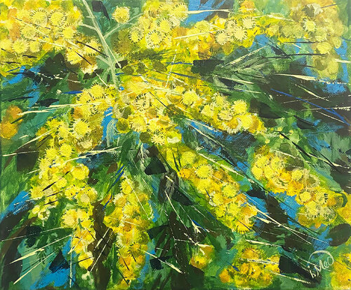 Mimosa Breath by Iryna Medvedovska, Painting for Sale on Singulart