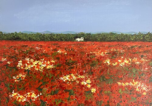Field of Poppies van Wendy Williams, Schilderij te koop op Singulart