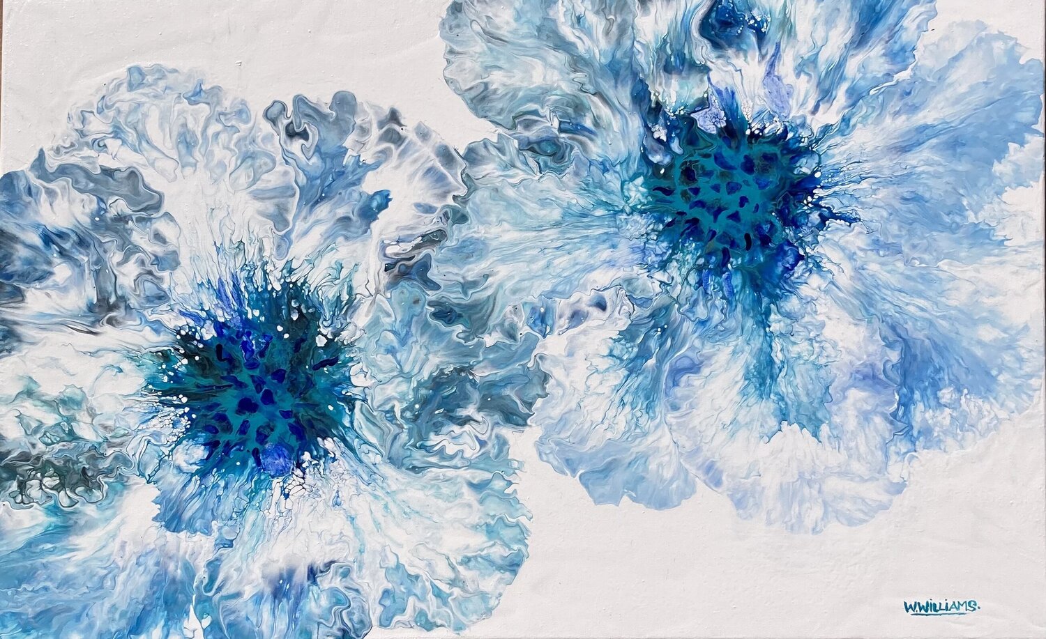 Blue Flowers Wendy Williams Origineel schilderij te koop