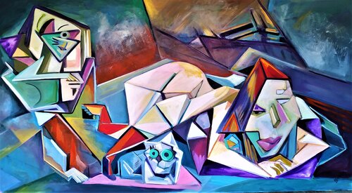 gatti nella mansarda van mario alberto agugiaro, Schilderij te koop op Singulart