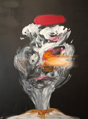 La figure vacille, le feu demeure par Lioorems, Peinture en vente sur Singulart