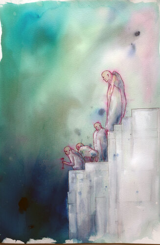 The gods of Olympus looking down at us by Søren Robert Lund, 기타 매체 for Sale on Singulart