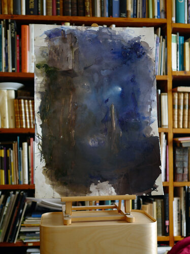 Towers by the sea in moonlight foto 2 by Søren Robert Lund, Other Media for Sale on Singulart