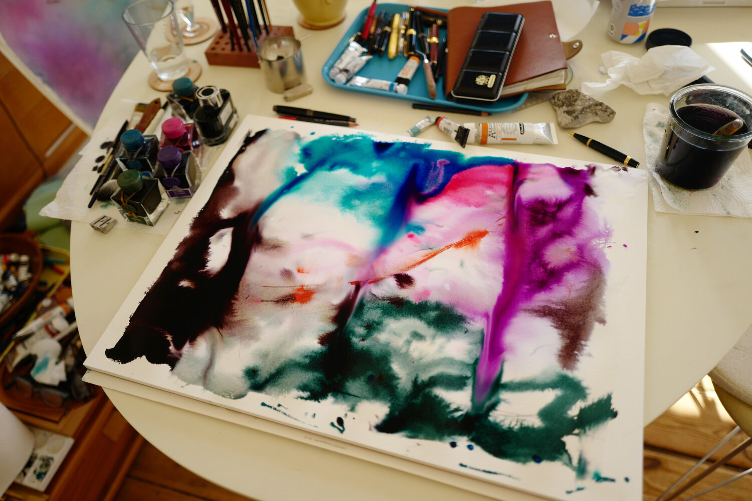 Leaving the city abstraction Søren Robert Lund Andere media te koop