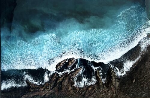 Obsidian Shore Artwork van Maria esther Leiva Ruiz, Schilderij te koop op Singulart