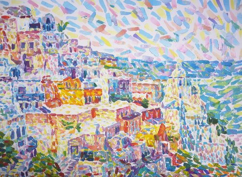 Santorini-Greece di stoyan Lechtevski, Pittura in vendita su Singulart
