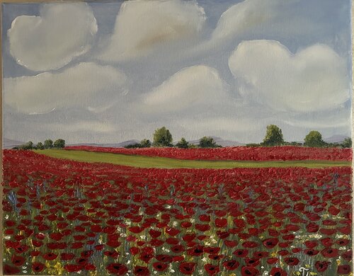 Champs de coquelicots von Teya, Malerei kaufen auf Singulart
