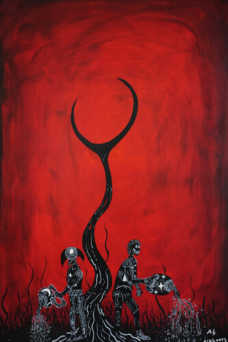 Growing Our Own Hell. di Mohammad Alkhoory, Pittura in vendita su Singulart