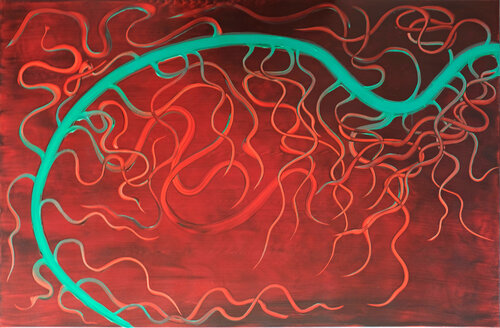 Caterpillar van Mohammad Alkhoory, Schilderij te koop op Singulart