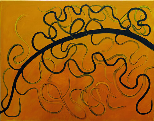 Black and Orange di Mohammad Alkhoory, Pittura in vendita su Singulart