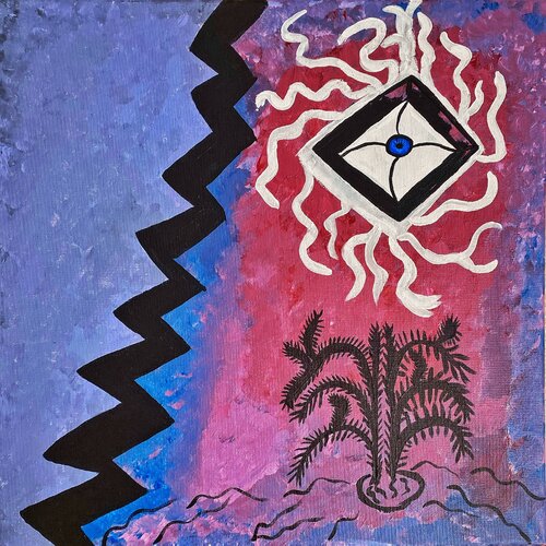 The Desert at dusk van Mohammad Alkhoory, Schilderij te koop op Singulart