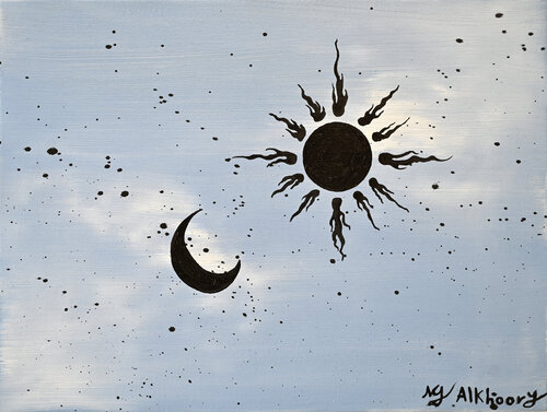 Sun and Moon 2 van Mohammad Alkhoory, Schilderij te koop op Singulart
