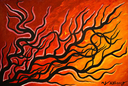 Timeline Interactions van Mohammad Alkhoory, Schilderij te koop op Singulart