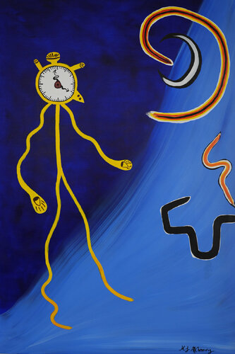 Moon and Time van Mohammad Alkhoory, Schilderij te koop op Singulart