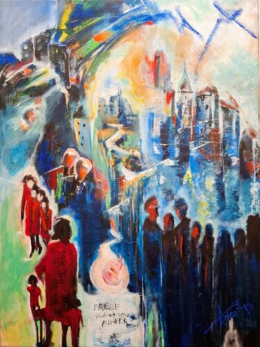 Friede für unsere Kinder von Karoline Kornek, Malerei kaufen auf Singulart