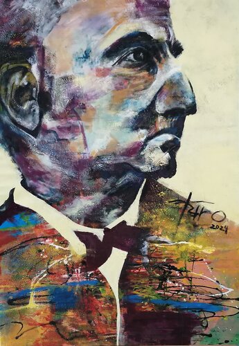 Anton Bruckner - Brustbild par Karoline Kornek, Peinture en vente sur Singulart