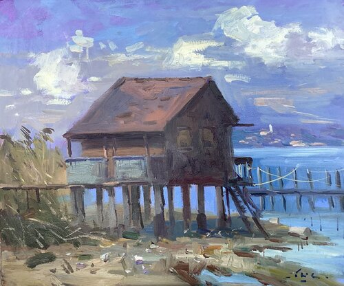 Fisherman's shack, oil on canvas von Guido Frick, Malerei kaufen auf Singulart