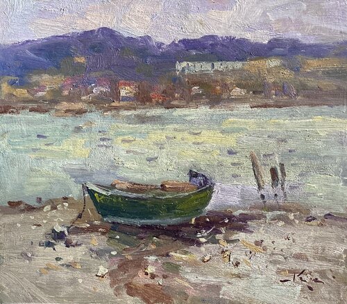 Grünes Boot de Guido Frick, Pintura a la venta en Singulart