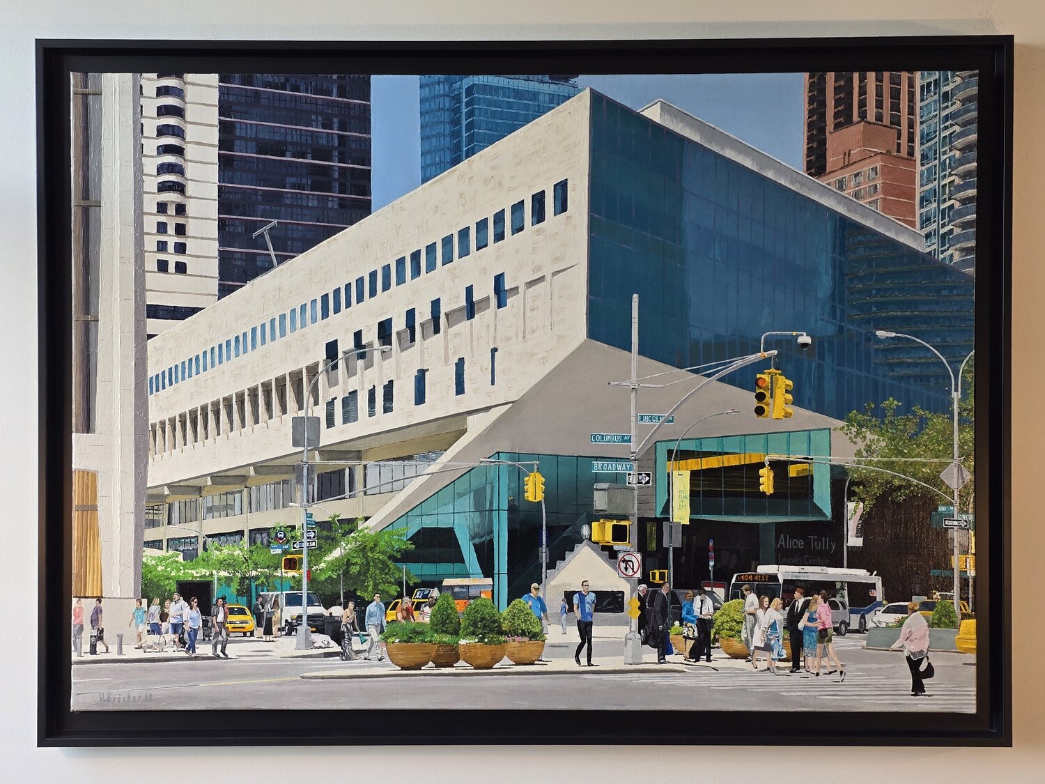 New York – Lincoln Center – Alice Tully Hall Werner Bröcker Originalgemälde zu verkaufen