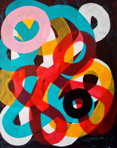 Neon city lights by Daniel Olivar, Painting for Sale on Singulart